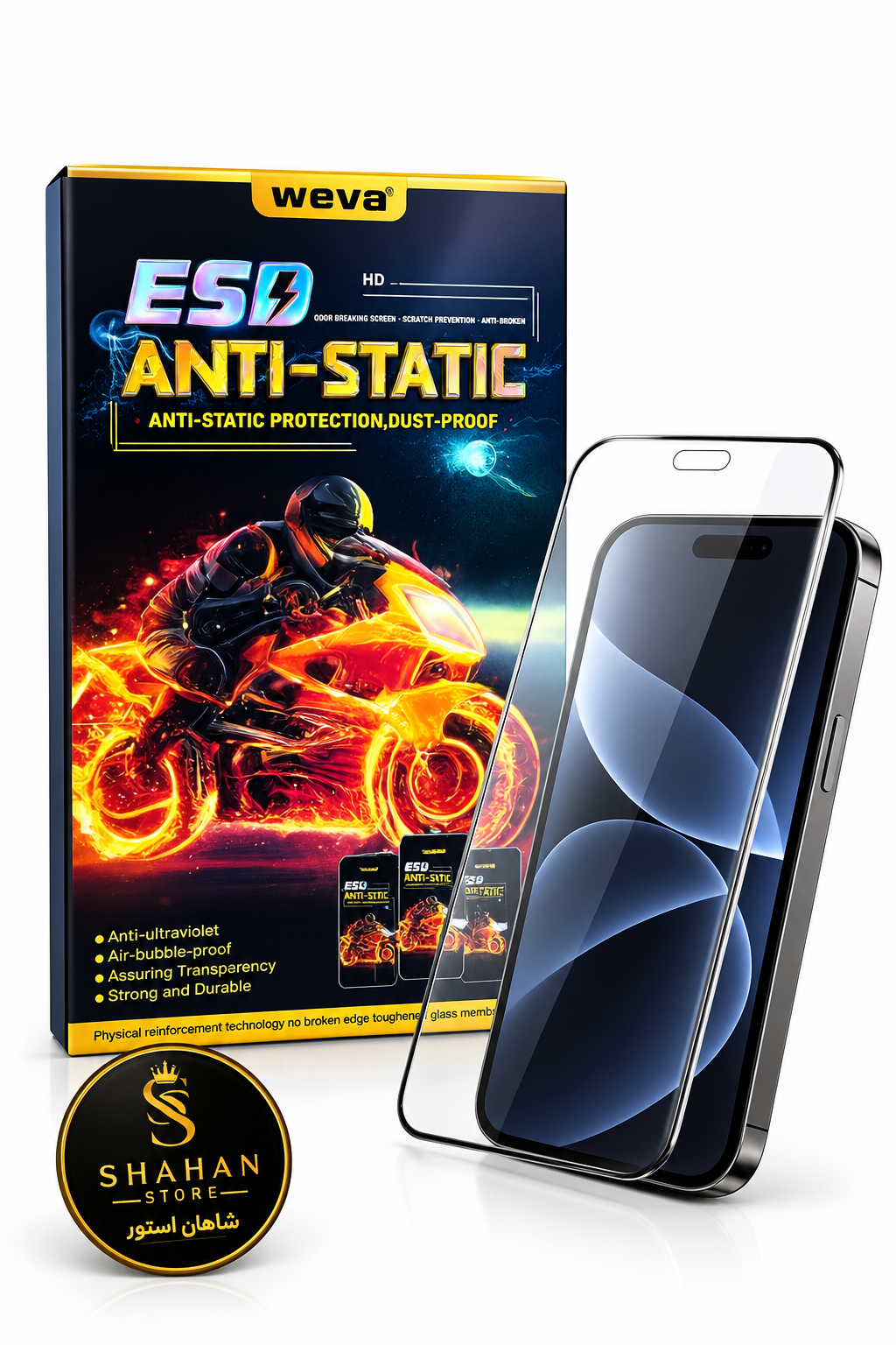 گلس مدل Weva ESD  ایفون 12 و 12 pro